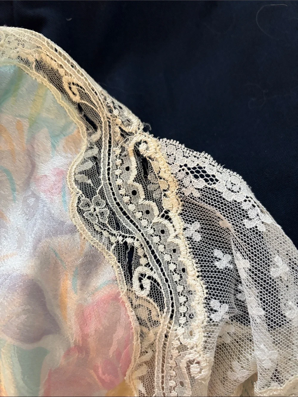 Dior Pastel Floral Lace-Trim Slip Dress in Mint, Pink, Yellow - Picture 4 of 4